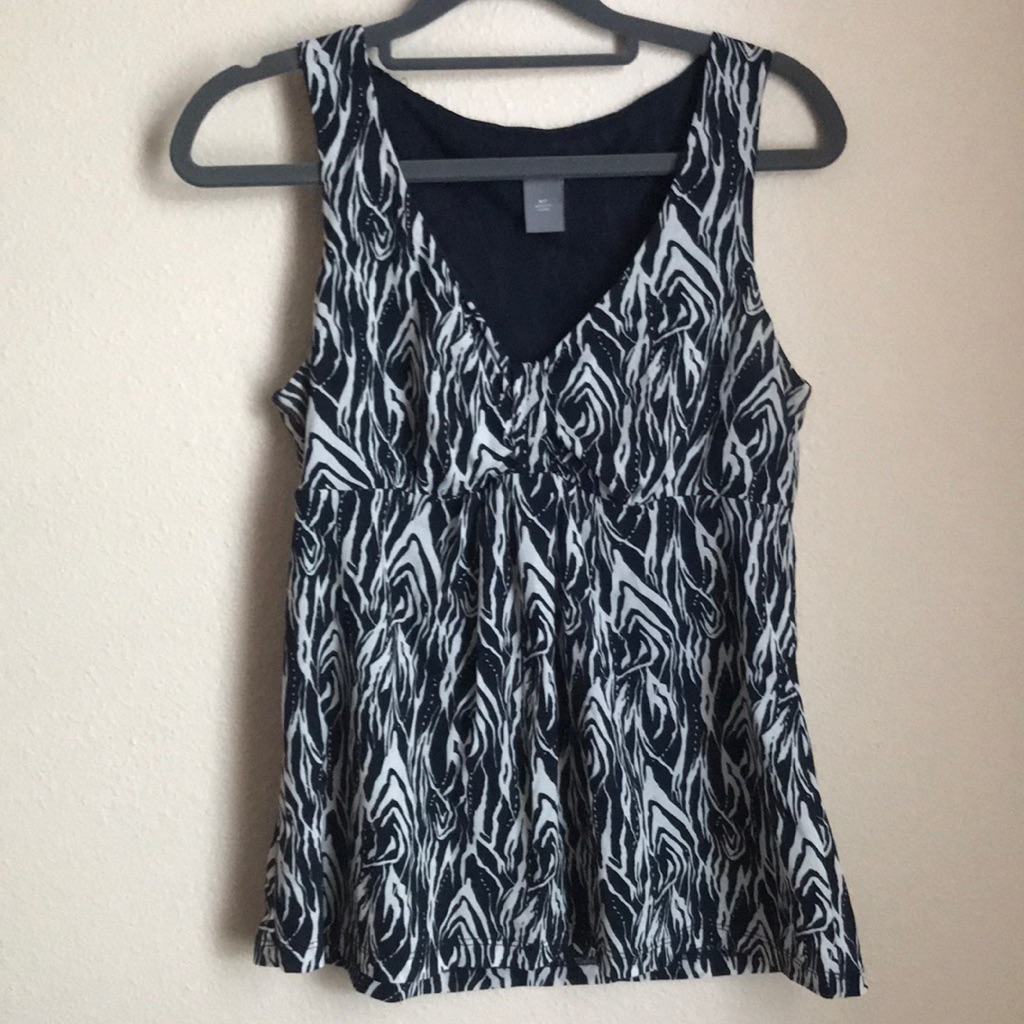 Navy Patterned Blouse